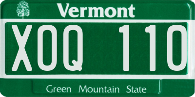 VT license plate XOQ110