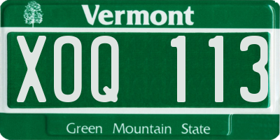 VT license plate XOQ113