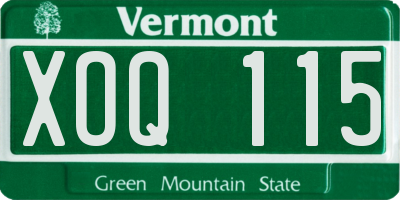 VT license plate XOQ115