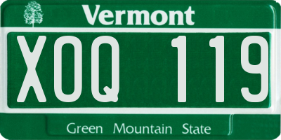 VT license plate XOQ119