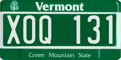 VT license plate XOQ131