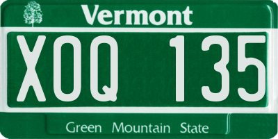 VT license plate XOQ135