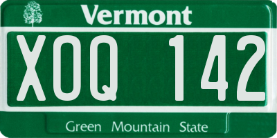 VT license plate XOQ142