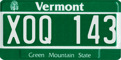 VT license plate XOQ143