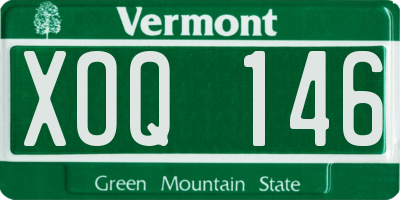 VT license plate XOQ146