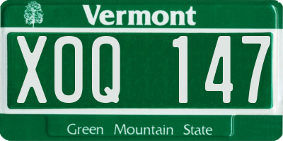 VT license plate XOQ147