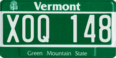 VT license plate XOQ148
