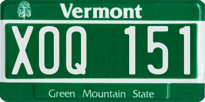 VT license plate XOQ151