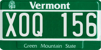 VT license plate XOQ156
