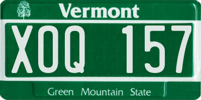 VT license plate XOQ157