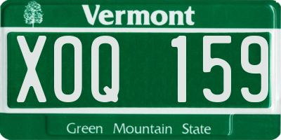 VT license plate XOQ159