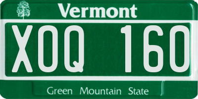 VT license plate XOQ160