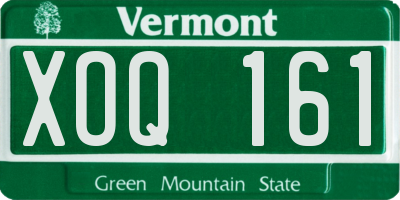 VT license plate XOQ161