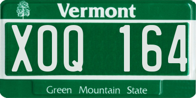 VT license plate XOQ164