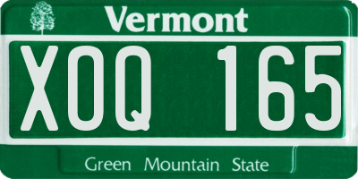 VT license plate XOQ165