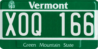 VT license plate XOQ166
