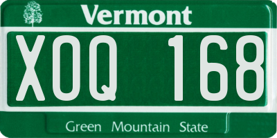 VT license plate XOQ168