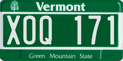 VT license plate XOQ171