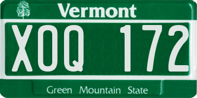 VT license plate XOQ172