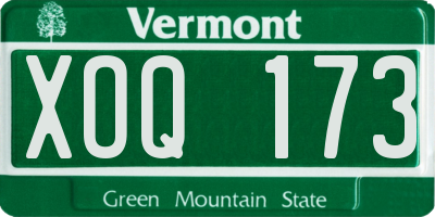 VT license plate XOQ173