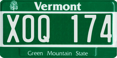 VT license plate XOQ174