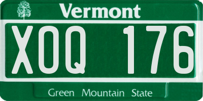 VT license plate XOQ176