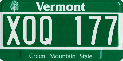 VT license plate XOQ177