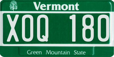 VT license plate XOQ180