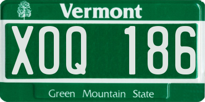 VT license plate XOQ186