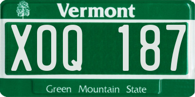 VT license plate XOQ187
