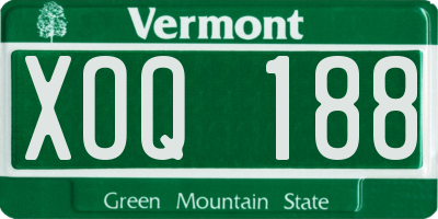 VT license plate XOQ188