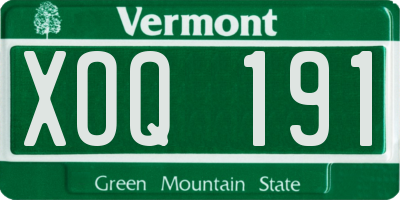 VT license plate XOQ191