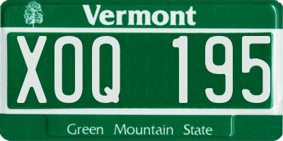 VT license plate XOQ195