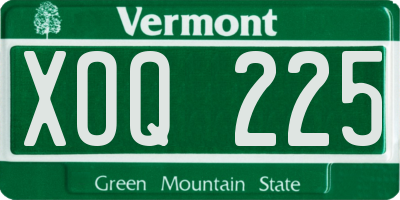 VT license plate XOQ225