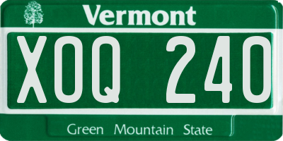 VT license plate XOQ240