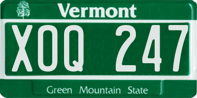 VT license plate XOQ247