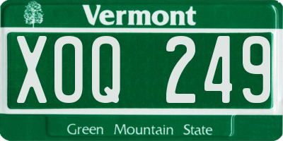 VT license plate XOQ249