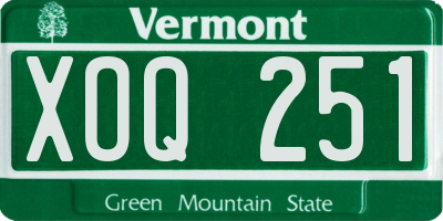 VT license plate XOQ251