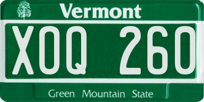 VT license plate XOQ260