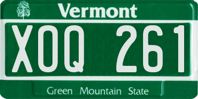 VT license plate XOQ261