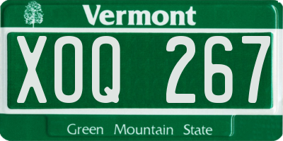 VT license plate XOQ267