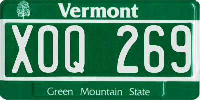 VT license plate XOQ269