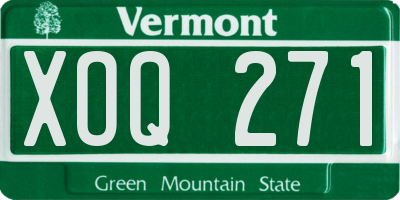 VT license plate XOQ271