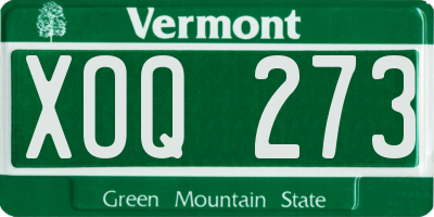 VT license plate XOQ273