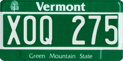 VT license plate XOQ275