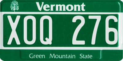 VT license plate XOQ276