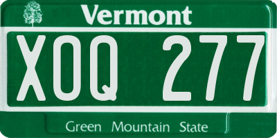 VT license plate XOQ277