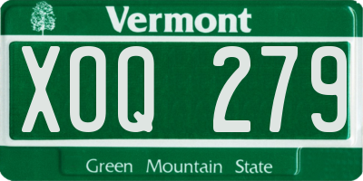 VT license plate XOQ279
