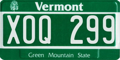 VT license plate XOQ299