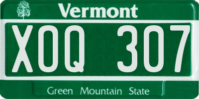 VT license plate XOQ307
